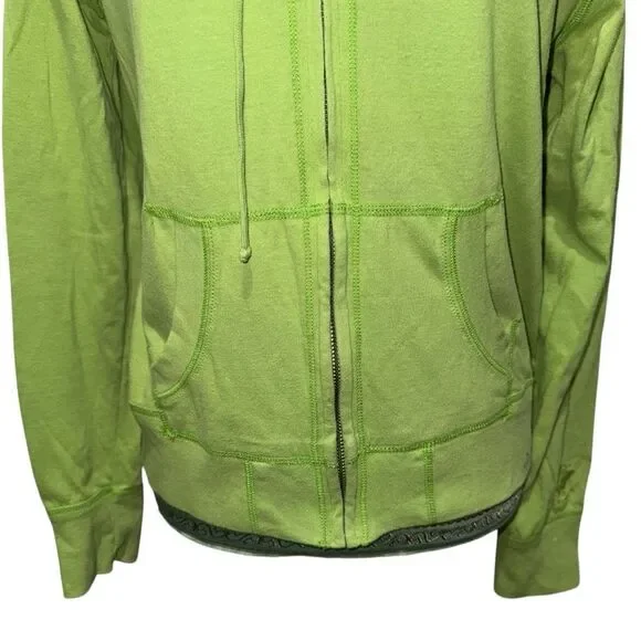 American Eagle Solid Green Women's Hoodie pockets cozy light weight 2000’s L - Picture 3 of 12